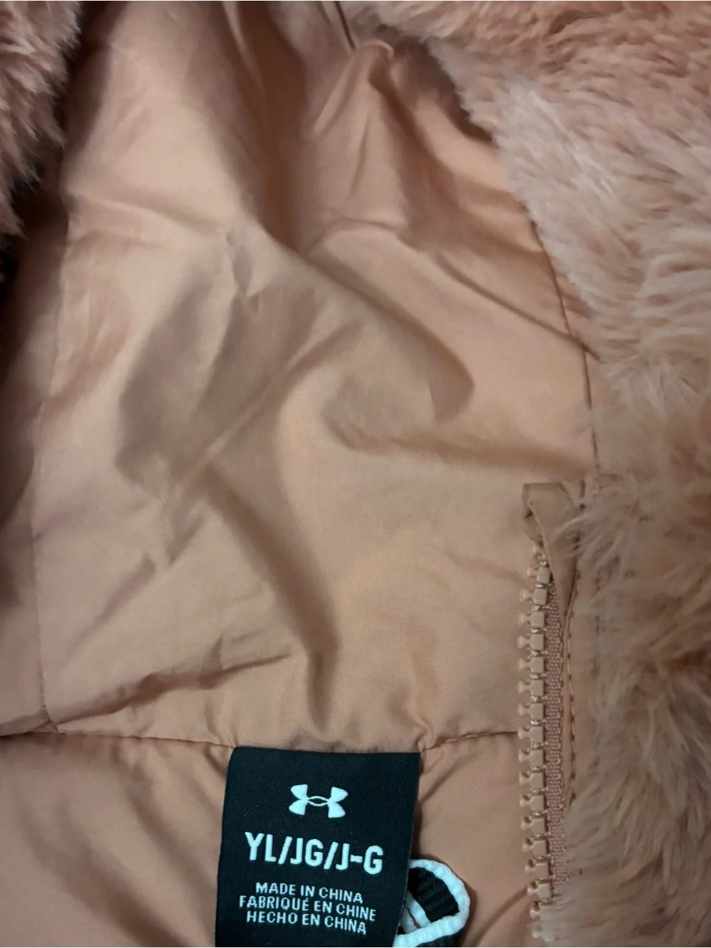 Under Armour Faux Fur Girls Jacket Coat Size YL